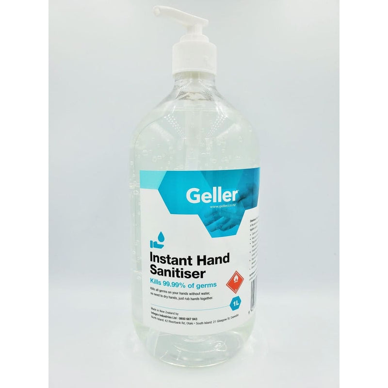 Geller Hand Sanitiser 1L Pump Pottle - Philip Moore Cleaning Supplies Christchurch