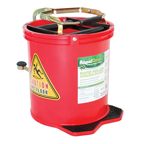 Rapidclean 16L Wringer Bucket Red - Philip Moore Cleaning Supplies Christchurch