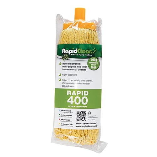 RapidClean 400G Yellow Janitor Mop Head - Philip Moore Cleaning Supplies Christchurch