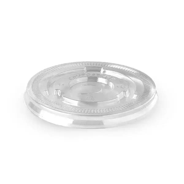 390-650ml / 12-22oz 90mm Clear PLA Flat Slot Lid - 50 Lids - Philip Moore Cleaning Supplies Christchurch