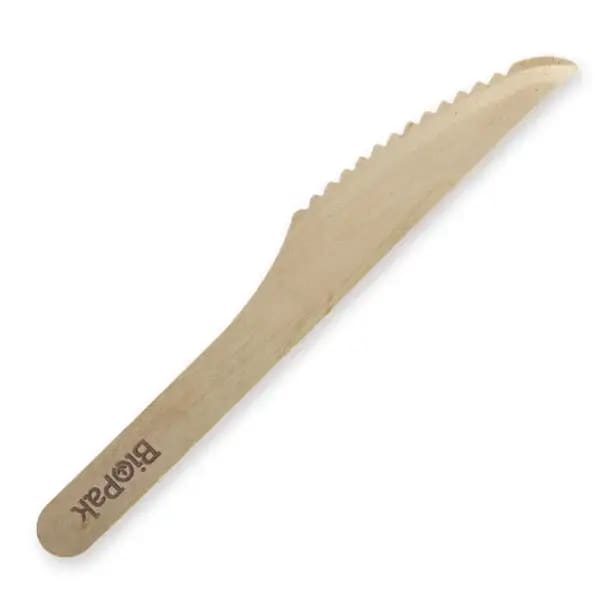 BioPak 16cm Wooden Knife - Sleeve of 100 Knives - Philip Moore Cleaning Supplies Christchurch