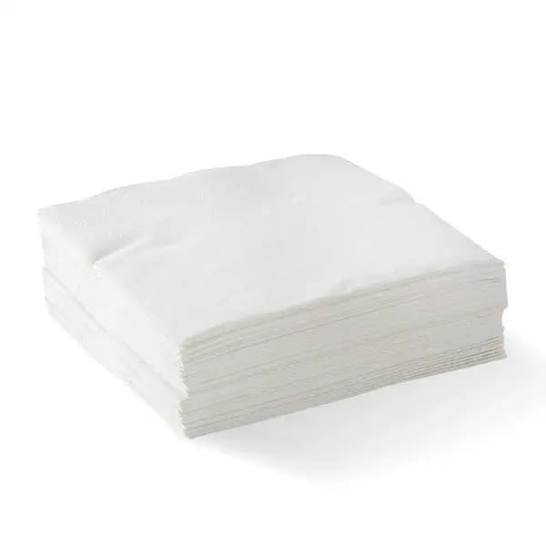 BioPak 2 Ply 1/4 Fold Dinner Napkin Edge Embossed - White - Carton - Philip Moore Cleaning Supplies Christchurch