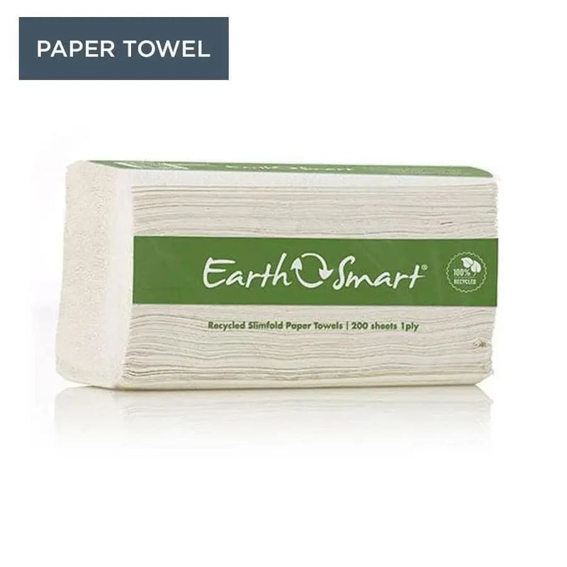 EarthSmart Recycled Slimfold Towel 1 Ply 200 Sheets - Philip Moore Cleaning Supplies Christchurch