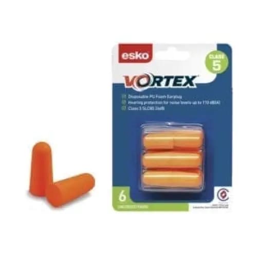 Esko Disposable Vortex Corded Earplugs - 6 Pairs - Philip Moore Cleaning Supplies Christchurch