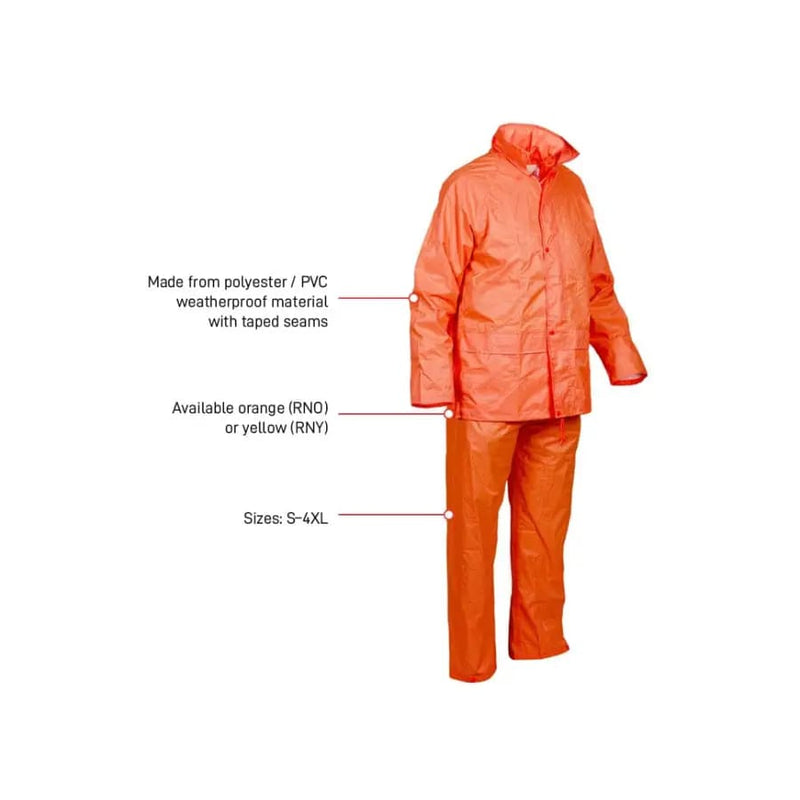 Esko Hi-Vis Rainsuit - Orange Large - Philip Moore Cleaning Supplies Christchurch