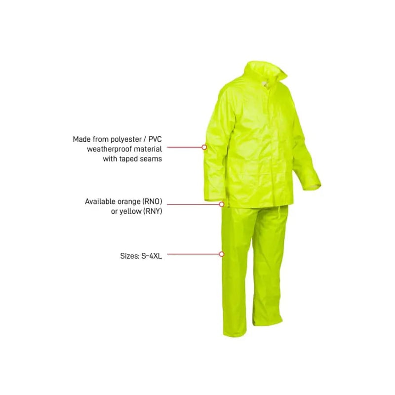 Esko Hi-Vis Rainsuit - Yellow Large - Philip Moore Cleaning Supplies Christchurch