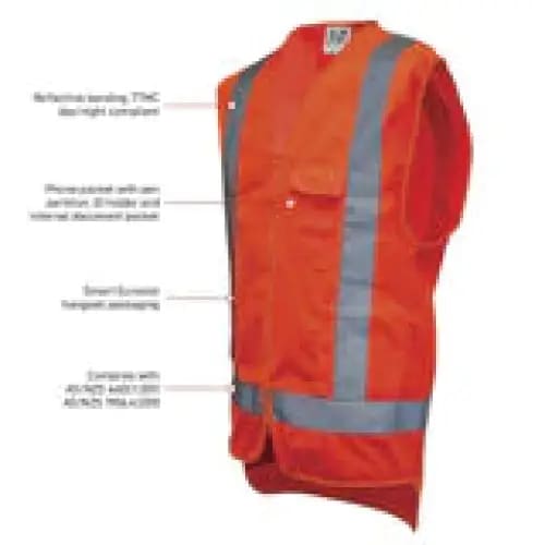 Esko Hi-Vis Vest - Orange Small - Philip Moore Cleaning Supplies Christchurch