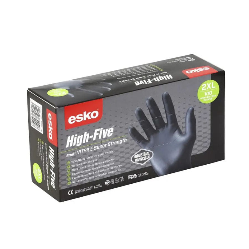 Esko High Five Industrial Black Nitrile Glove - Philip Moore Cleaning Supplies Christchurch