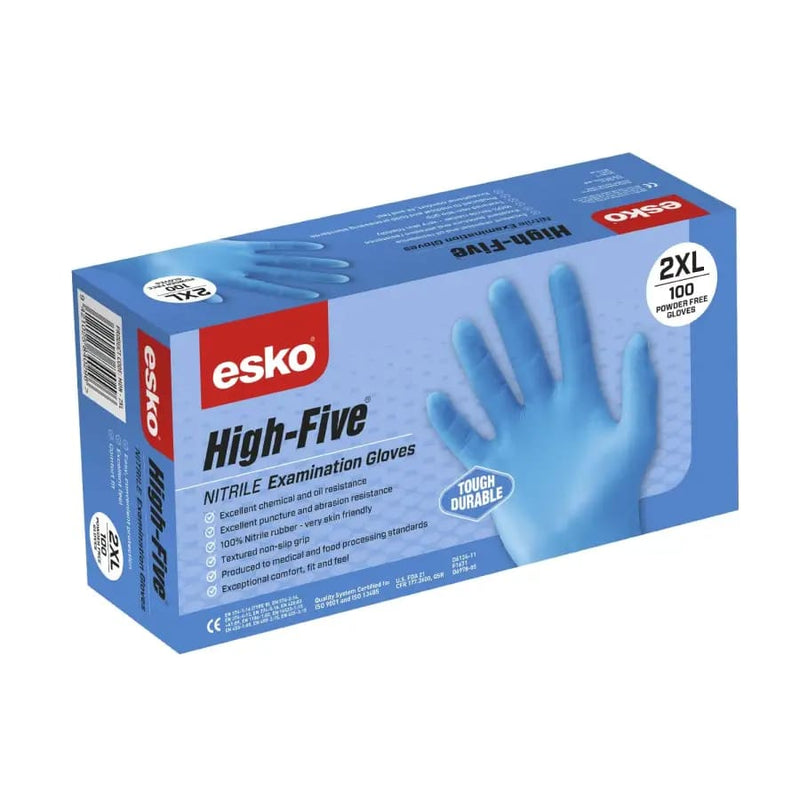 Esko High Five Industrial Blue Nitrile Glove - Philip Moore Cleaning Supplies Christchurch