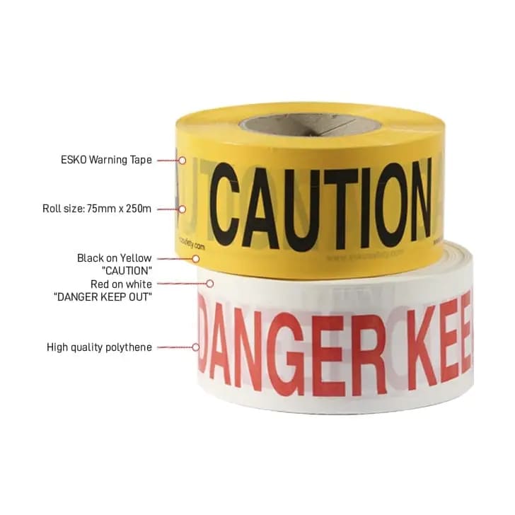 Esko Warning Tape - Caution - Philip Moore Cleaning Supplies Christchurch