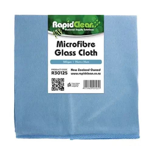 Filta RapidClean35cm x 35cm 300gsm Microfibre Glass Cleaning Cloth Blue - Philip Moore Cleaning Supplies Christchurch