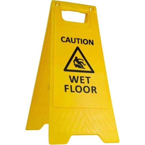 GALA A-FRAME SAFETY SIGN - "WET FLOOR" YELLOW - Philip Moore Cleaning Supplies Christchurch