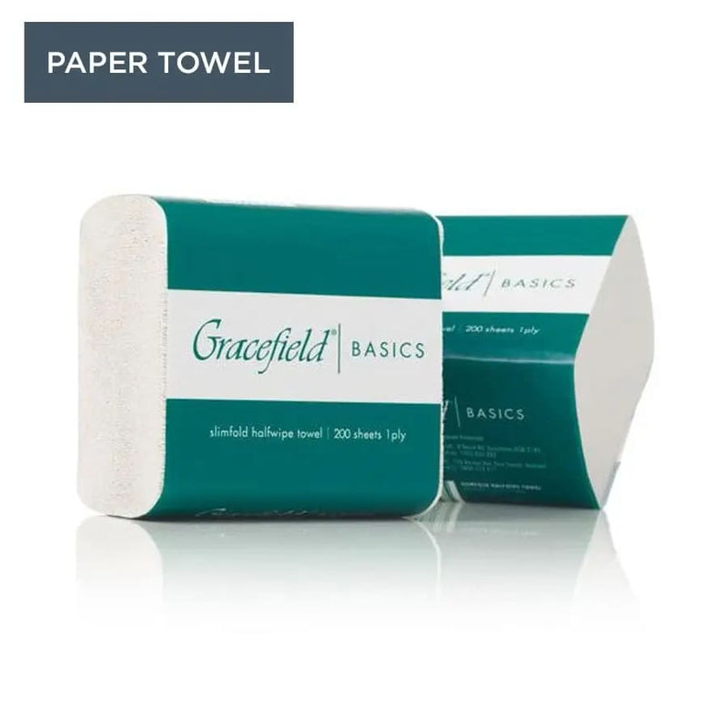 Gracefield Basics Slim fold Half Wipe Towel 1 Ply 200 Sheets - Philip Moore Cleaning Supplies Christchurch