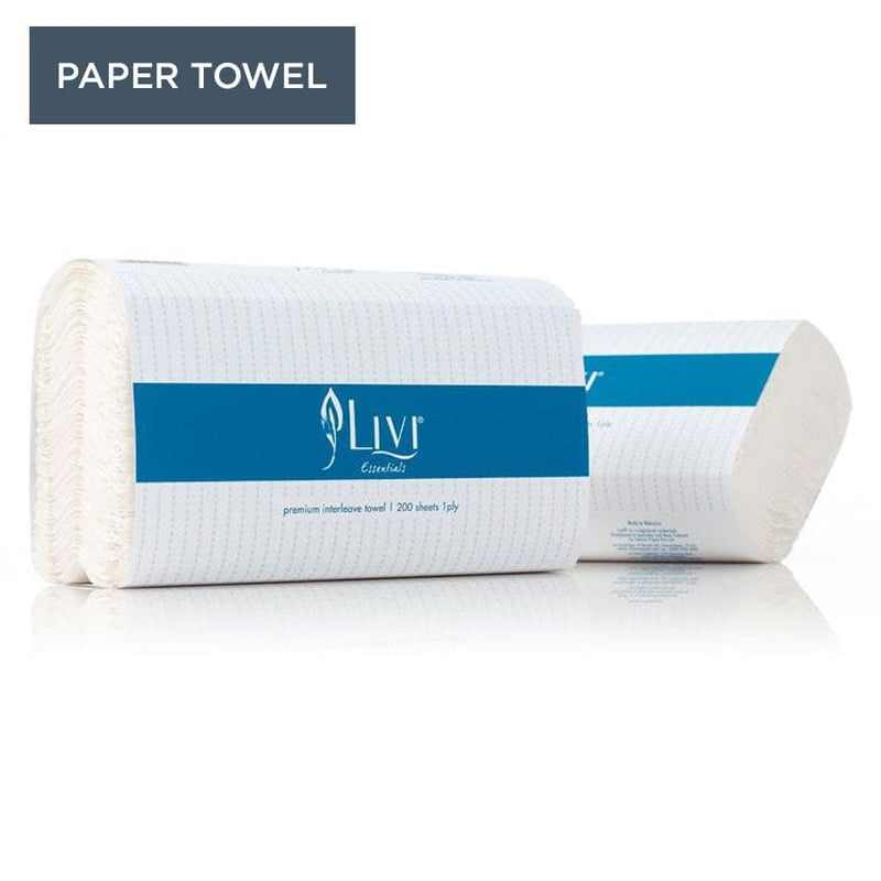 Livi Essentials Slim fold Towel 1 Ply 200 Sheets - Philip Moore Cleaning Supplies Christchurch