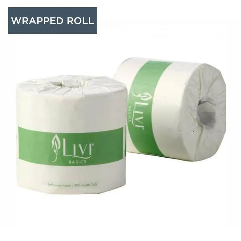 Livi Everyday Bathroom Tissue Single Wrapped Rolls 2 Ply 400 Sheets 48 rolls - Philip Moore Cleaning Supplies Christchurch