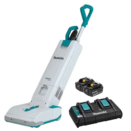 MAKITA DVC560 UPRIGHT VACUUM CLEANER - TWO BATTERIES - Philip Moore Cleaning Supplies Christchurch