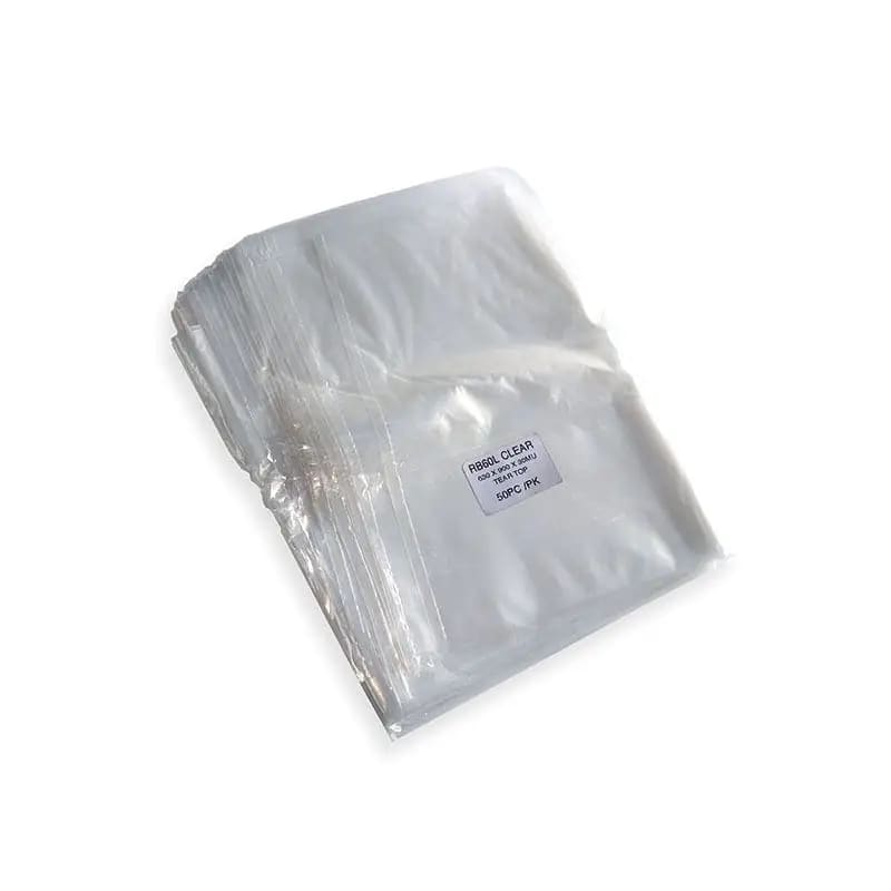 NZ Made 60L Clear Rubbish Bags - 10 x 50 Bags (carton) - Philip Moore Cleaning Supplies Christchurch