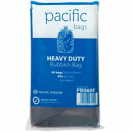 PH Black 60L Rubbish Bags Council Size