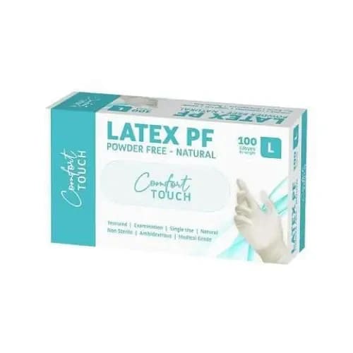 Comfort Touch Powder Free Latex Gloves Large - Pack of 100 - Philip Moore Cleaning Supplies Christchurch