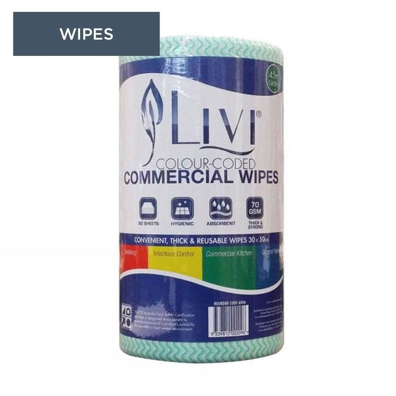 Livi Green Heavy-Duty Colour Coded Cleaning Cloth - Philip Moore Cleaning Supplies Christchurch
