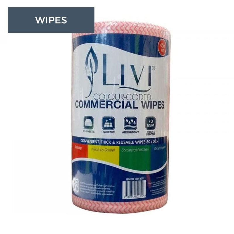 Livi Red Heavy-Duty Colour Coded Cleaning Cloth - Philip Moore Cleaning Supplies Christchurch