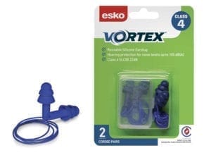Esko Reusable Vortex Corded Earplugs - Philip Moore Cleaning Supplies Christchurch