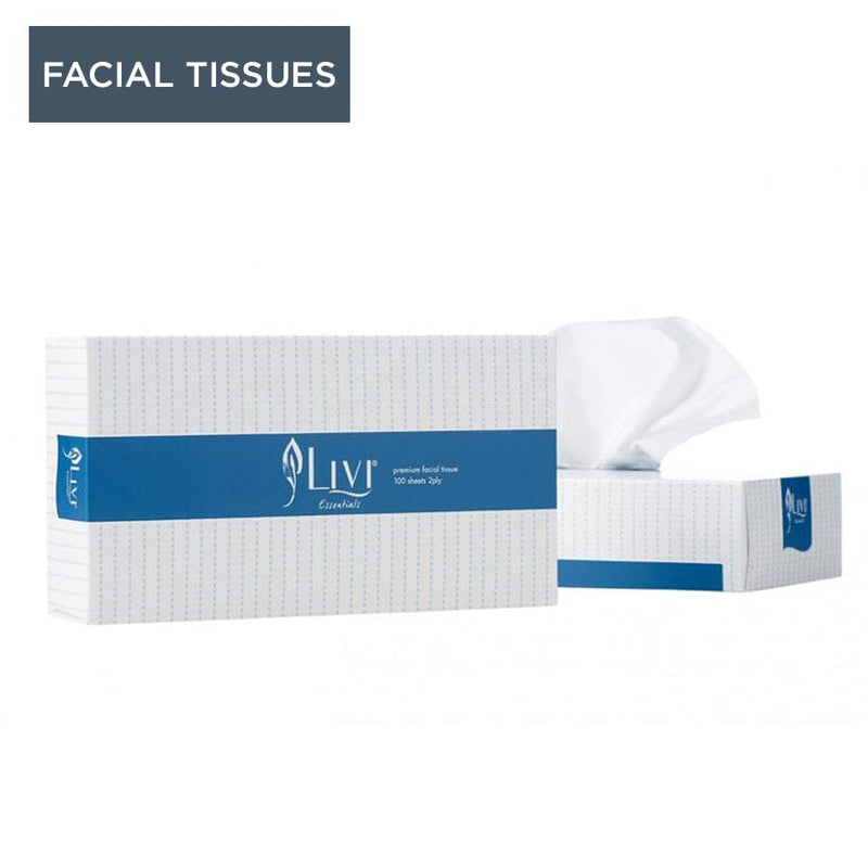 Livi Essentials Facial Tissues 2 Ply 100 Sheets - Philip Moore Cleaning Supplies Christchurch