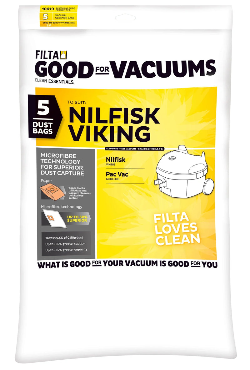 FILTA NILFISK VIKING SMS MULTI LAYERED VACUUM CLEANER BAGS 5 PACK (C012) - Philip Moore Cleaning Supplies Christchurch