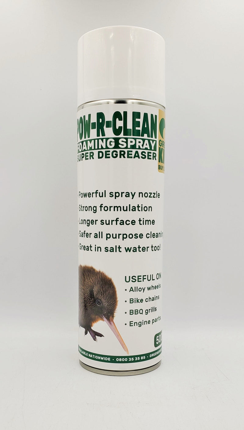 Green Kiwi Pow R Clean 500gm Foaming Spray - Philip Moore Cleaning Supplies Christchurch