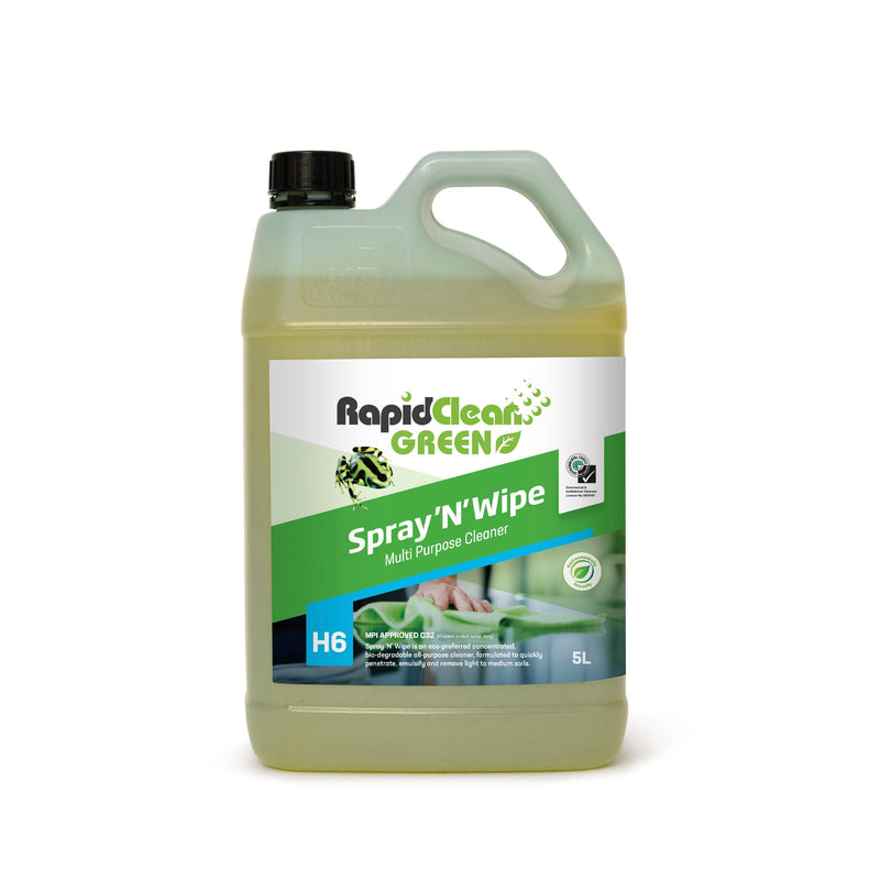 RapidClean Green Spray N Wipe - 5L - Philip Moore Cleaning Supplies Christchurch