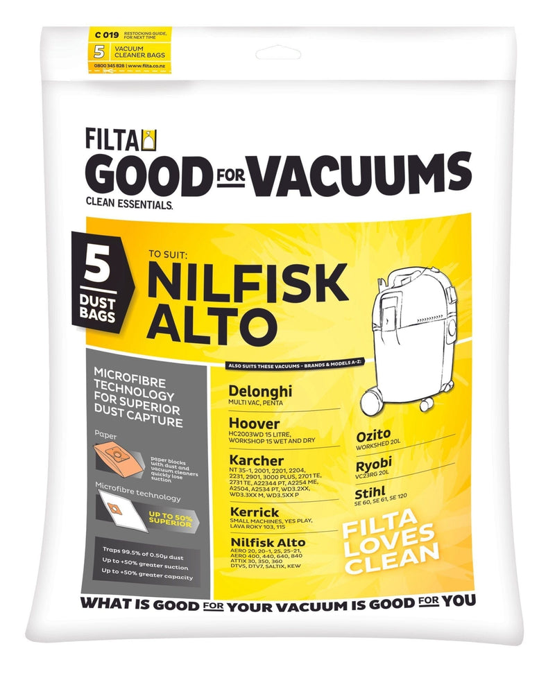 Filta Wet & Dry 20LT SMS Multi Layered Vacuum Cleaner Bags 5 PK (C019) - Philip Moore Cleaning Supplies Christchurch
