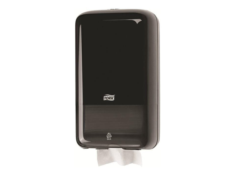 Tork T3 Folded Toilet Paper Dispenser Black - Philip Moore Cleaning Supplies Christchurch